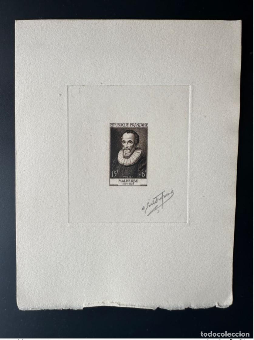 Stamps: Francia 1955 YT 1028 Prueba art&iacute;stica ETAT MALHERBES Renoir Spitz Dufresnes