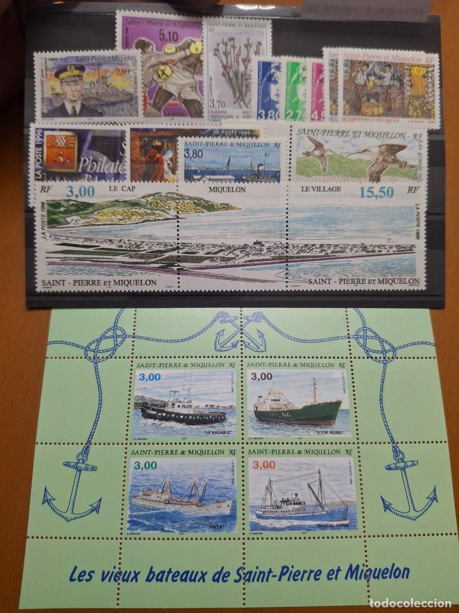 Sellos: HB1515 Sellos ST. PIERRE Y MIQUELON a&ntilde;o 1996** en NUEVO con aereo v.c. 41.70 &euro;