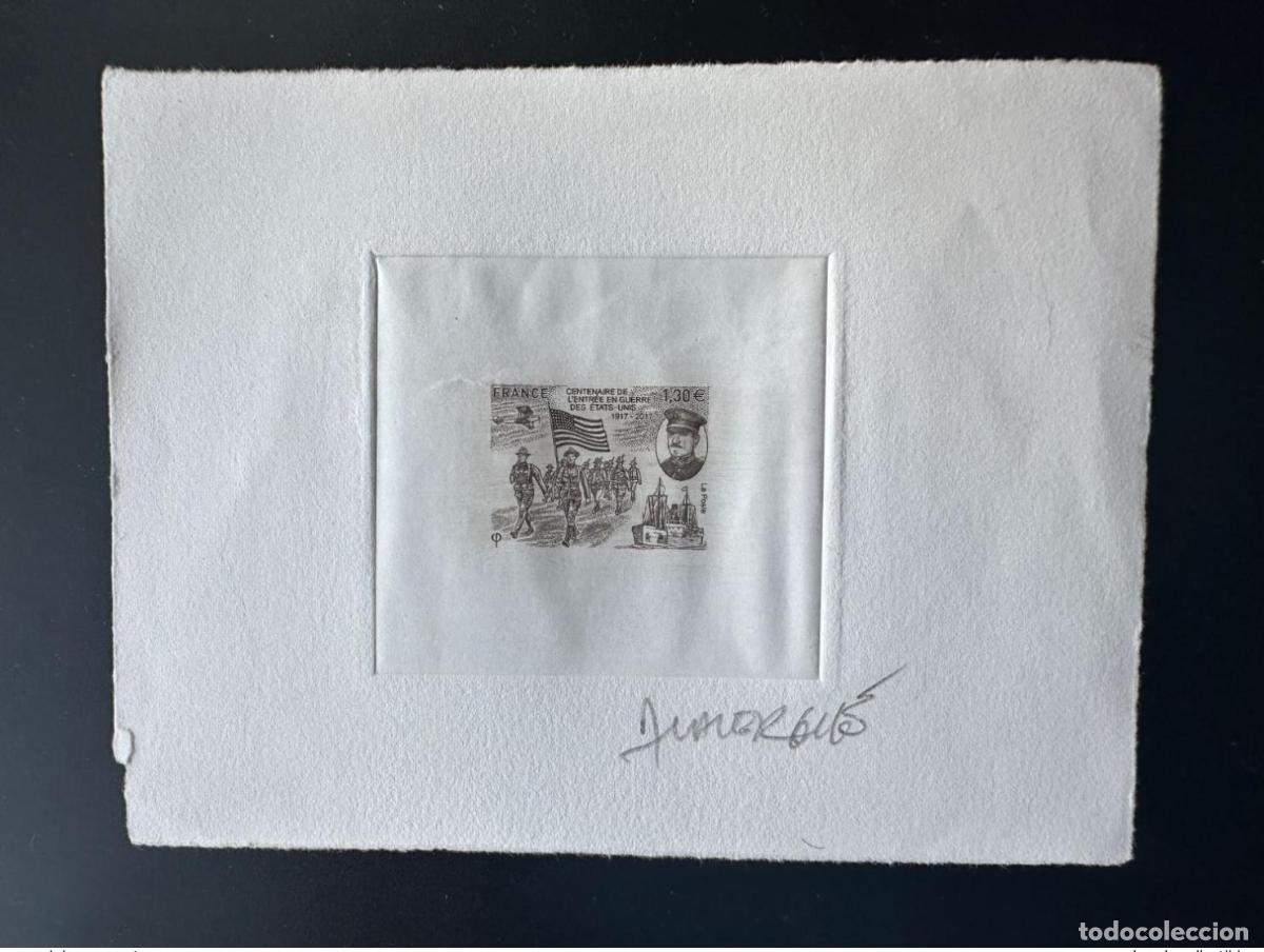 Selos: Francia 2017 YT 5156 Prueba art&iacute;stica ESTADO Guerra del Centenario Estados Unidos marr&oacute;n