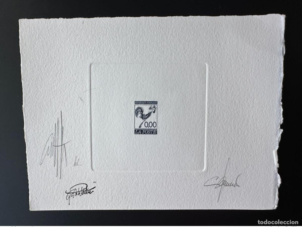 Timbres: Francia Proyecto de prueba art&iacute;stica El gallo Marianne Courant no se conserva azul 0.00