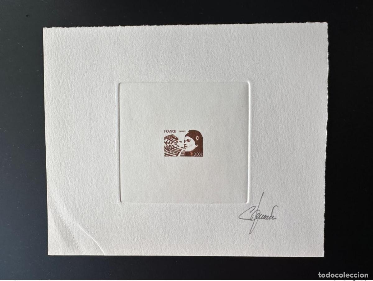 Timbres: Francia Prueba art&iacute;stica del proyecto Marianne Europe no se conserva el jumelet marr&oacute;n 000
