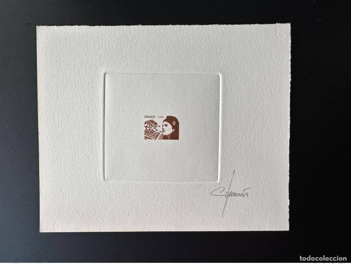 Briefmarken: Francia Prueba de artista que el proyecto Marianne Europe no emiti&oacute; un jumelet marr&oacute;n sin VF