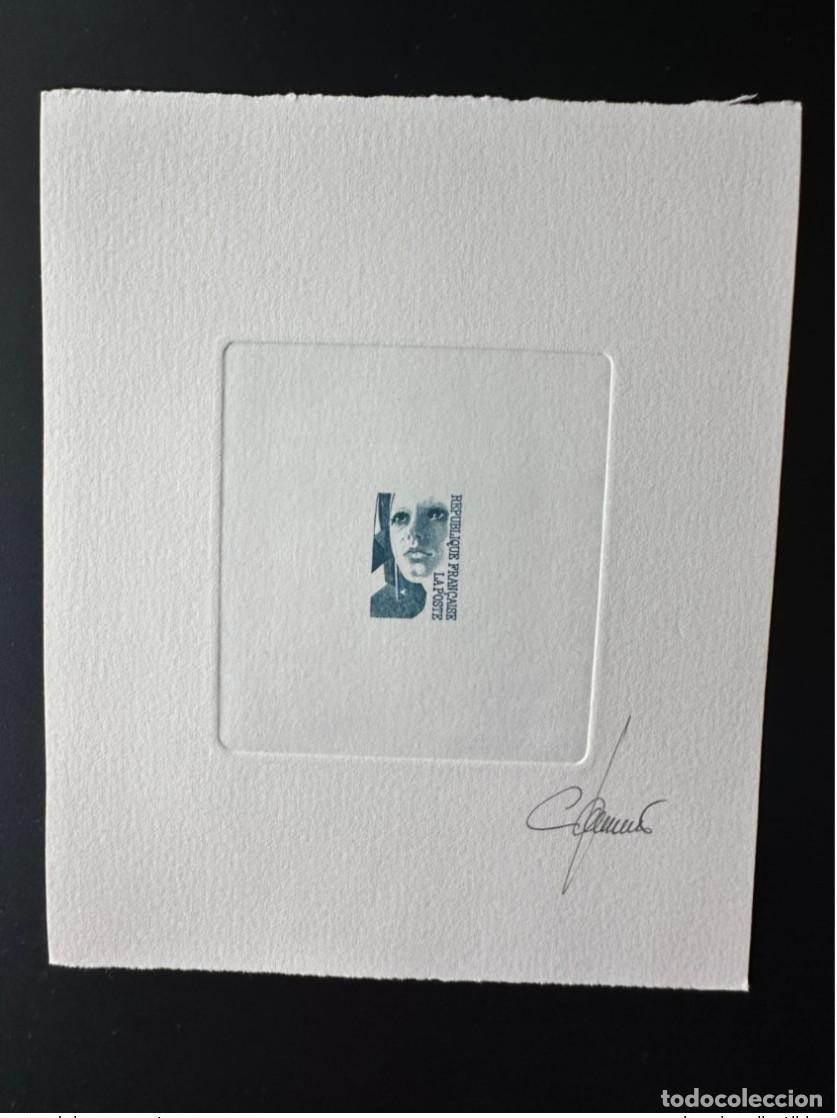 Francobolli: Francia Artist's proof el proyecto de Marianne no se public&oacute; ocult&oacute; Blue jumelet sin VF