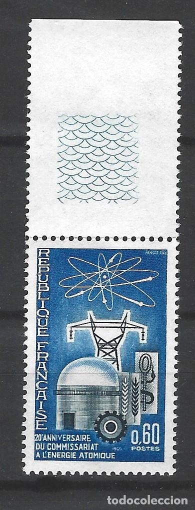 Sellos: FRANCIA - 20. ANIVERSARIO DE LA COMISI&Oacute;N DE ENERG&Iacute;A AT&Oacute;MICA - CON GRAN BORDE ARRIBA - MNH