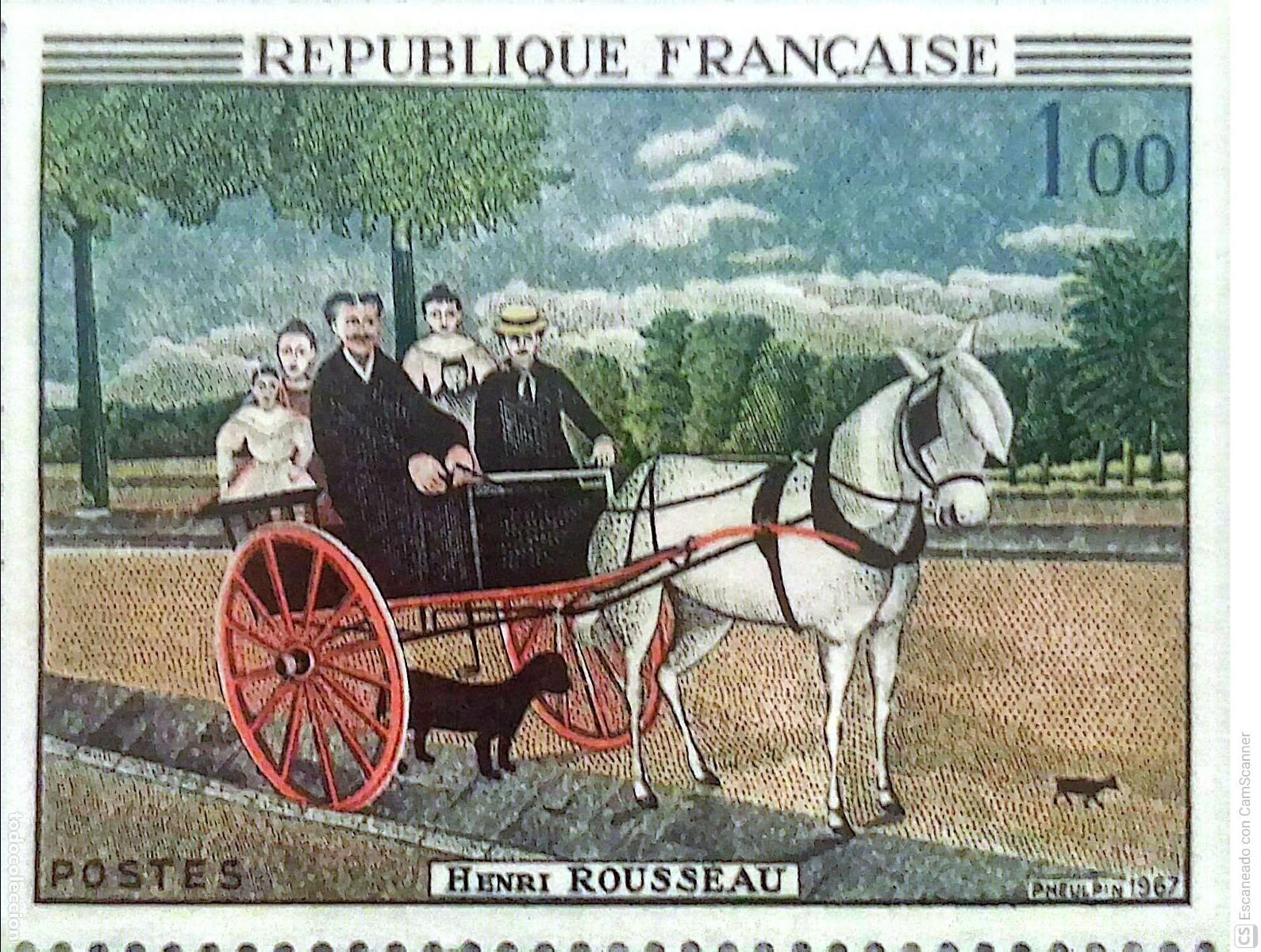 Briefmarken: Francia. 1517 Obra de Arte: La carreta del viejo Junier, de Henri Rousseau, es una de las obras cum