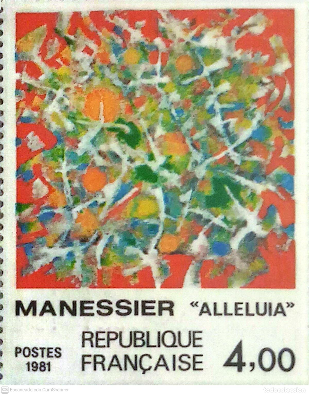 Briefmarken: Francia. 2169 Creaci&oacute;n filat&eacute;lica. Cuadro: Aleluya, de Alfred Manessier. 1981. Sellos nuevos y num