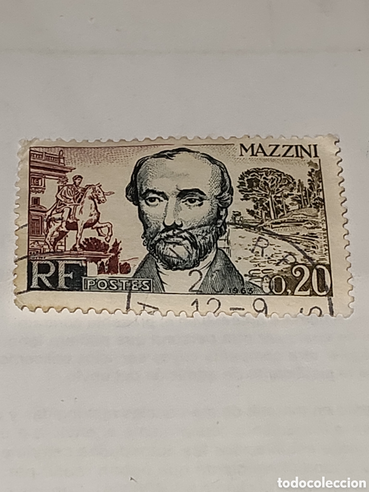 Briefmarken: Sello de Francia Giuseppe Mazzini patriota y pol&iacute;tico italiano 1963