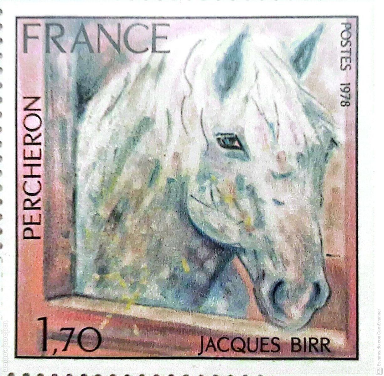Briefmarken: Francia. 1982 Cuadro de Jacques Birr. Caballo. 1978. ﻿Sellos nuevos y numeraci&oacute;n Yvert