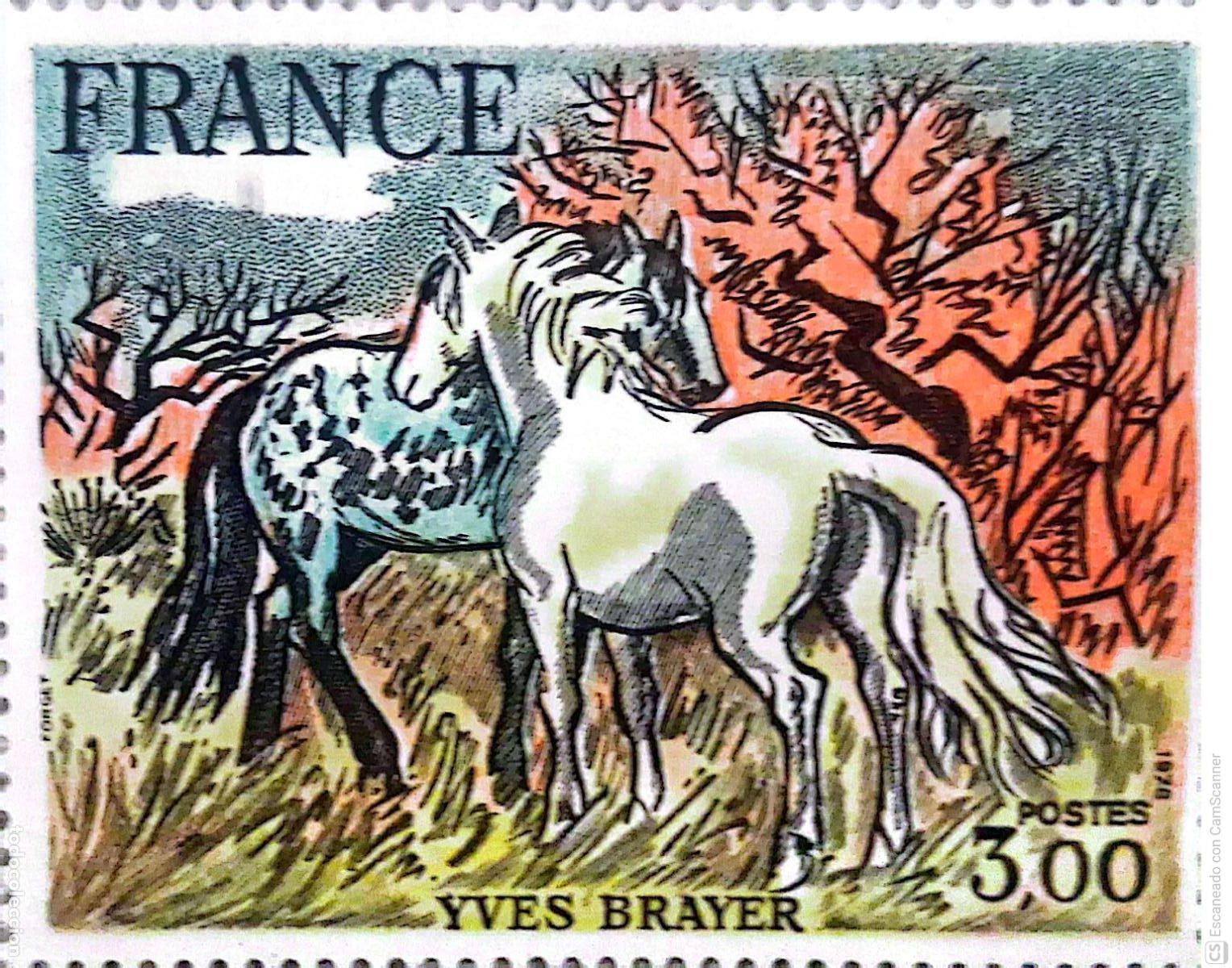 Briefmarken: Francia. 2026 Cuadro: Caballos de la Camargue de Yves Brayer. 1978. ﻿Sellos nuevos y numeraci&oacute;n Yv