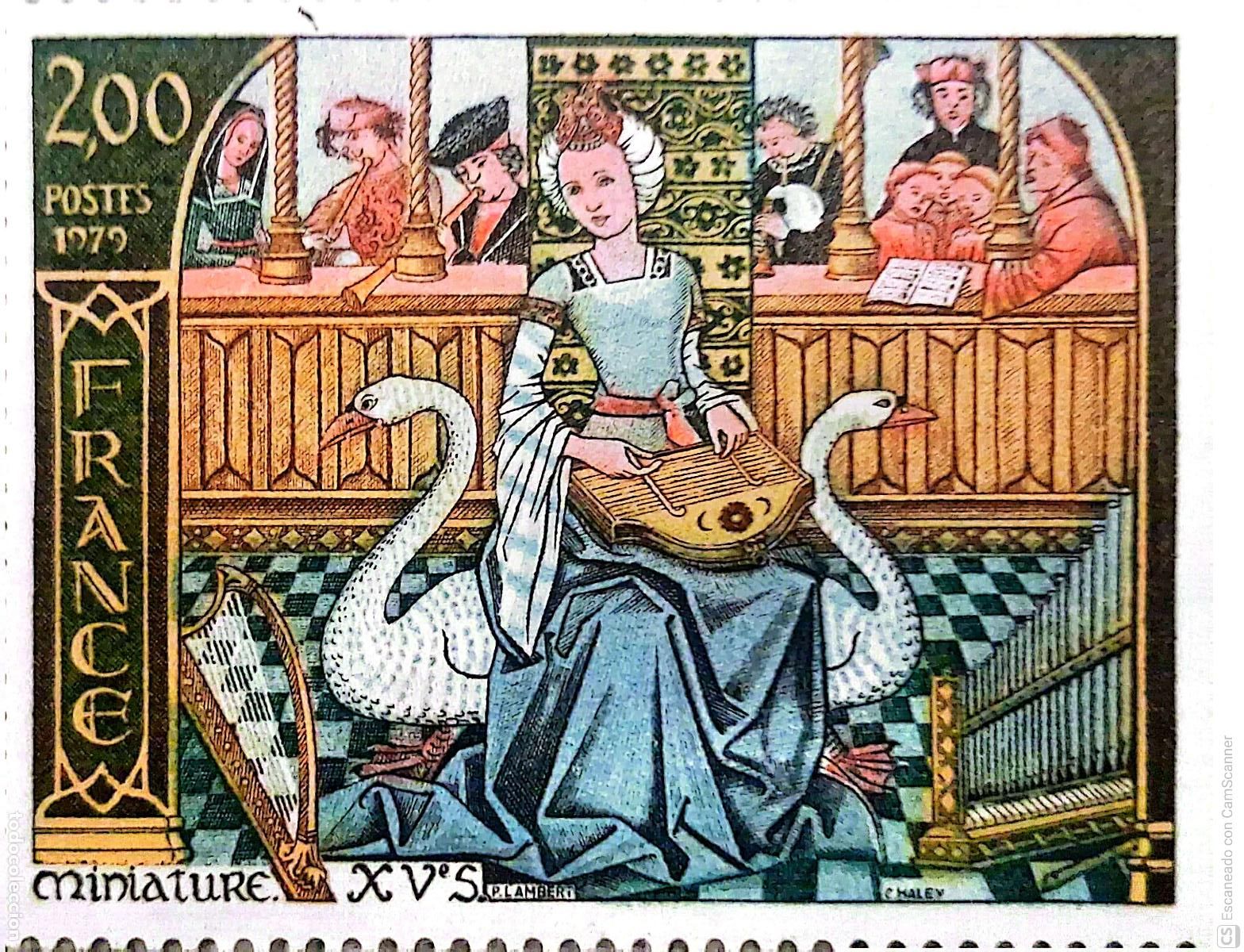 Sellos: Francia. 2033 Miniatura del s. XV de m&uacute;sica. 1979. ﻿Sellos nuevos y numeraci&oacute;n Yvert