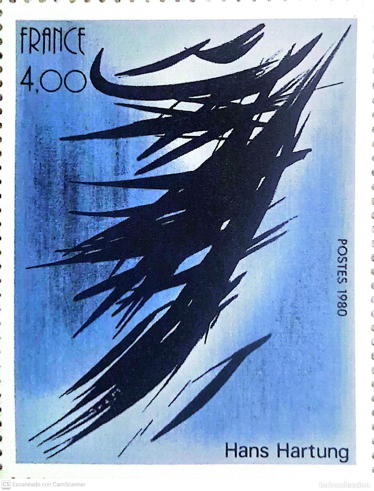 Sellos: Francia. 2110 Serie art&iacute;stica: Obra de Hans Hartung. 1980. ﻿Sellos nuevos y numeraci&oacute;n Yvert