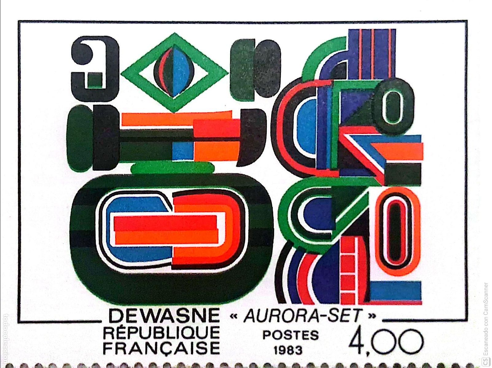 Sellos: Francia. 2263 Creaci&oacute;n filat&eacute;lica. Cuadro: Aurora-Set, de Jean Dewasne, gran maestro de la abstracc