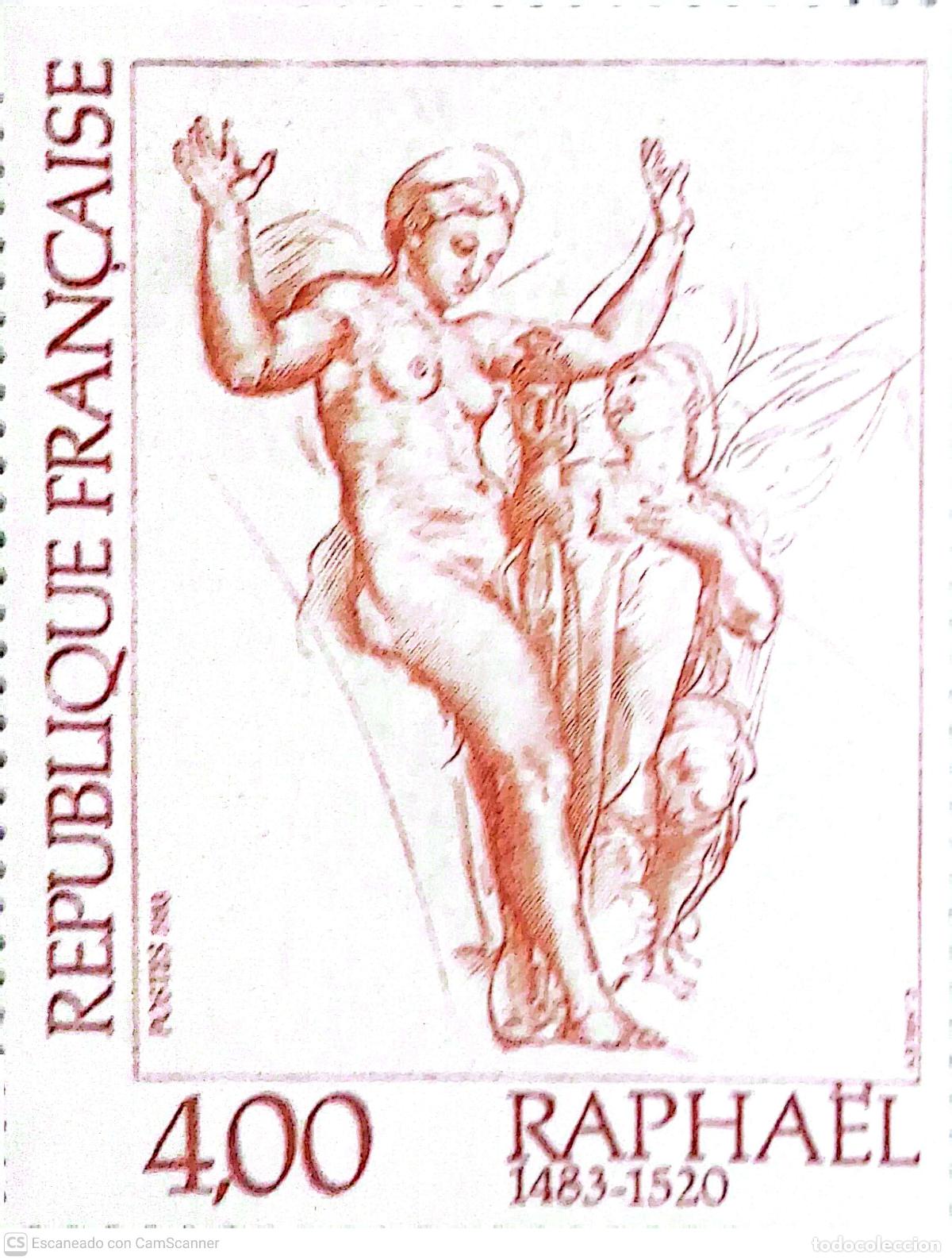 Sellos: Francia. 2264 Creaci&oacute;n filat&eacute;lica. Cuadro: Venus y Psique, de Raphael Sanzio. 1983. ﻿Sellos nuevos