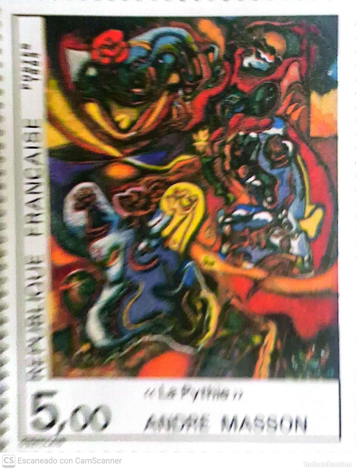 Sellos: Francia. 2342 Serie art&iacute;stica: La Pitonisa, de Andr&eacute; Masson, era la gran sacerdotisa del Templo de