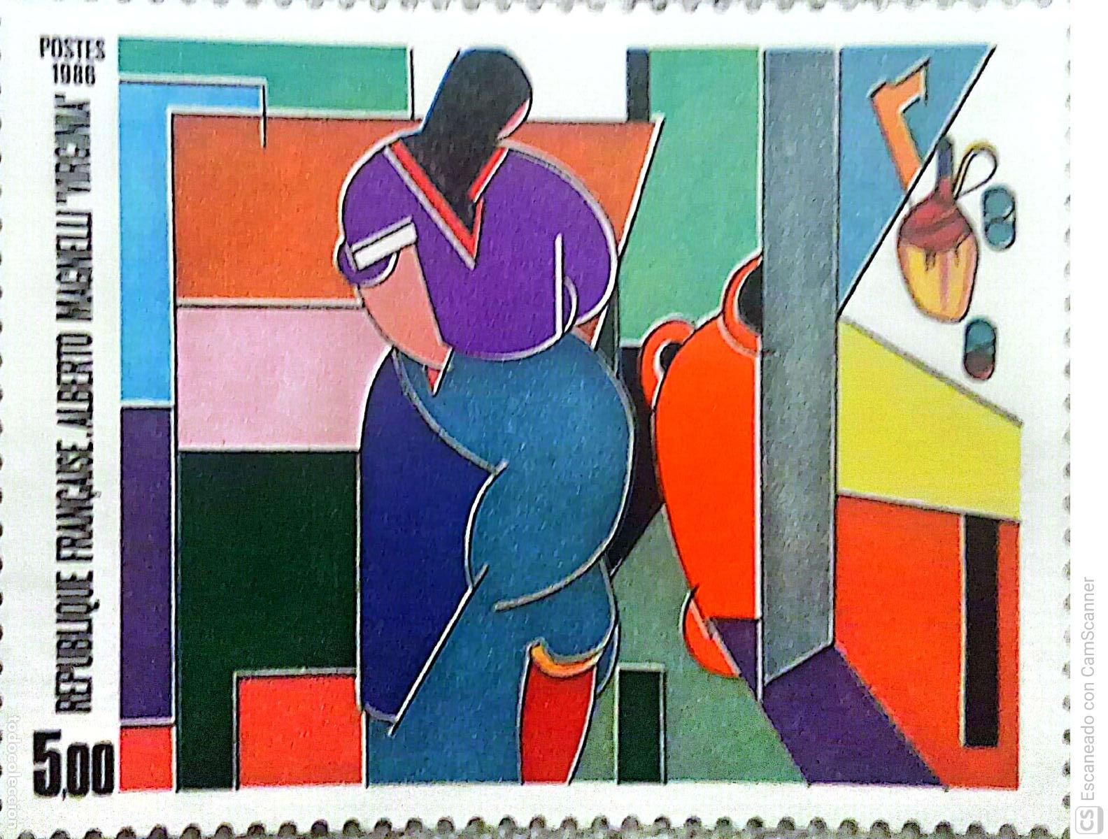 Sellos: Francia. 2414 Serie art&iacute;stica: Virginia, de Alberto Magnelli. 1986. ﻿ Sellos nuevos y numeraci&oacute;n Yv