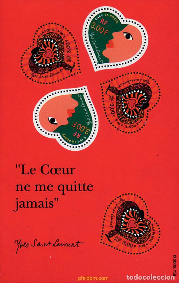 Stamps: 162740 MNH FRANCIA 2000 CORAZONES 2000 DE YVES SAINT LAURENT