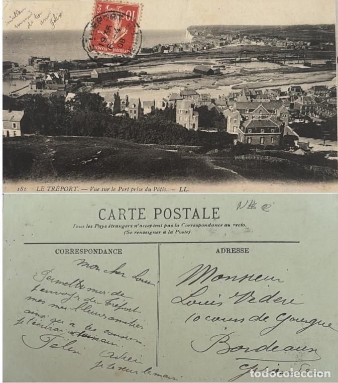 Sellos: TS.)1908, FRANCE, LE TR&Eacute;PORT TO BORDEAUX, &rdquo;DIVIDED BACK&rdquo; PICTURE POSTCARD PRE-PRINTED WITH A PANORAM