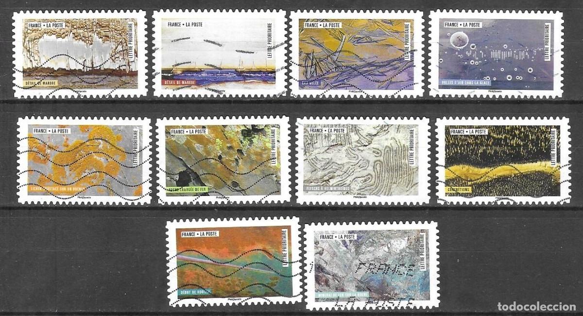 Sellos: 10 SELLOS ADESIVOS USADOS DE FRANCIA 2018