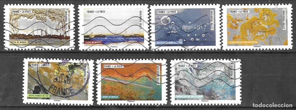 Sellos: 7 SELLOS ADESIVOS USADOS DE FRANCIA 2018