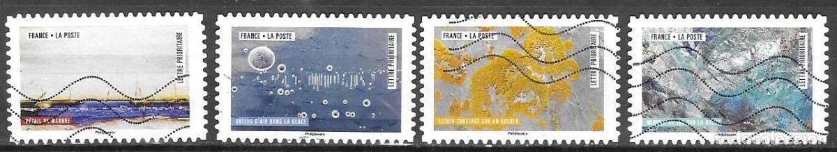 Sellos: 4 SELLOS ADESIVOS USADOS DE FRANCIA 2018