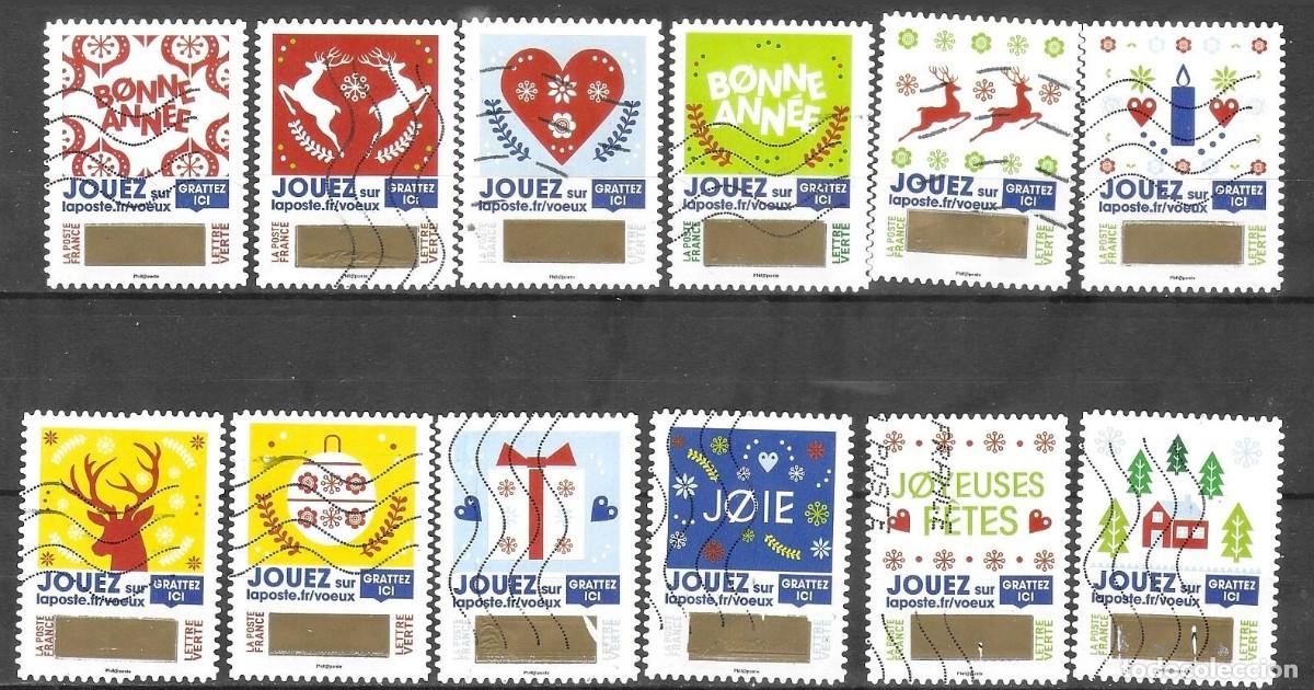 Sellos: SELLOS ADESIVOS USADOS DE FRANCIA 2018, YT 1641/ 52