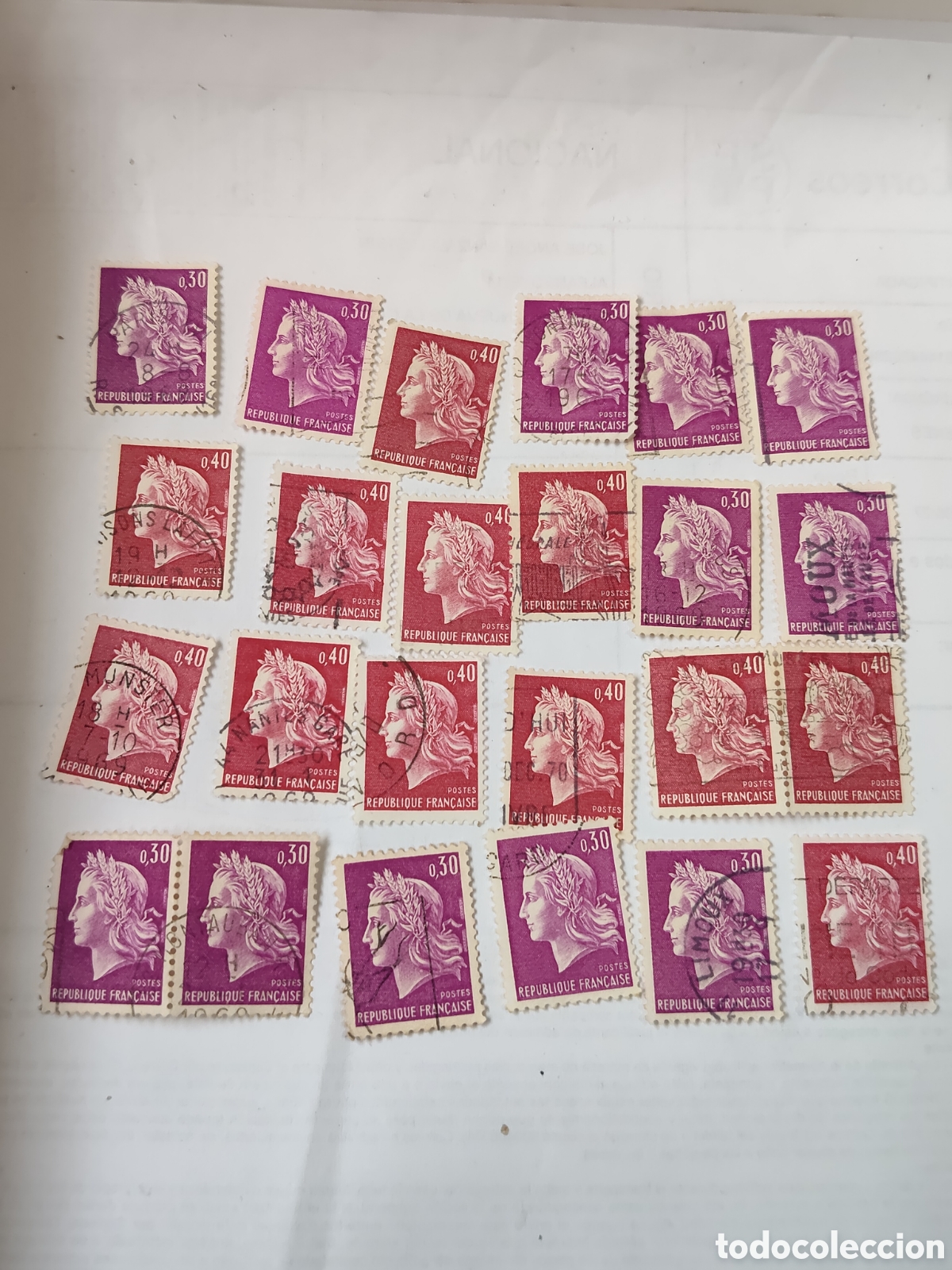 Stamps: 24 sellos de Francia Marianne de Cheffer 1968