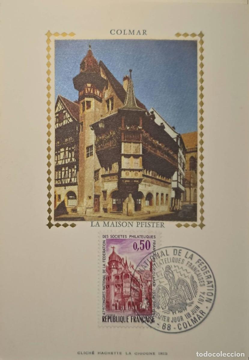 Sellos: TS.)1974, FRANCE, FIRST-DAY-OF-ISSUE MAXIMUM CARD, COMMEMORATIVE PRE-PRINTED CARD FEATURING A FAMOUS
