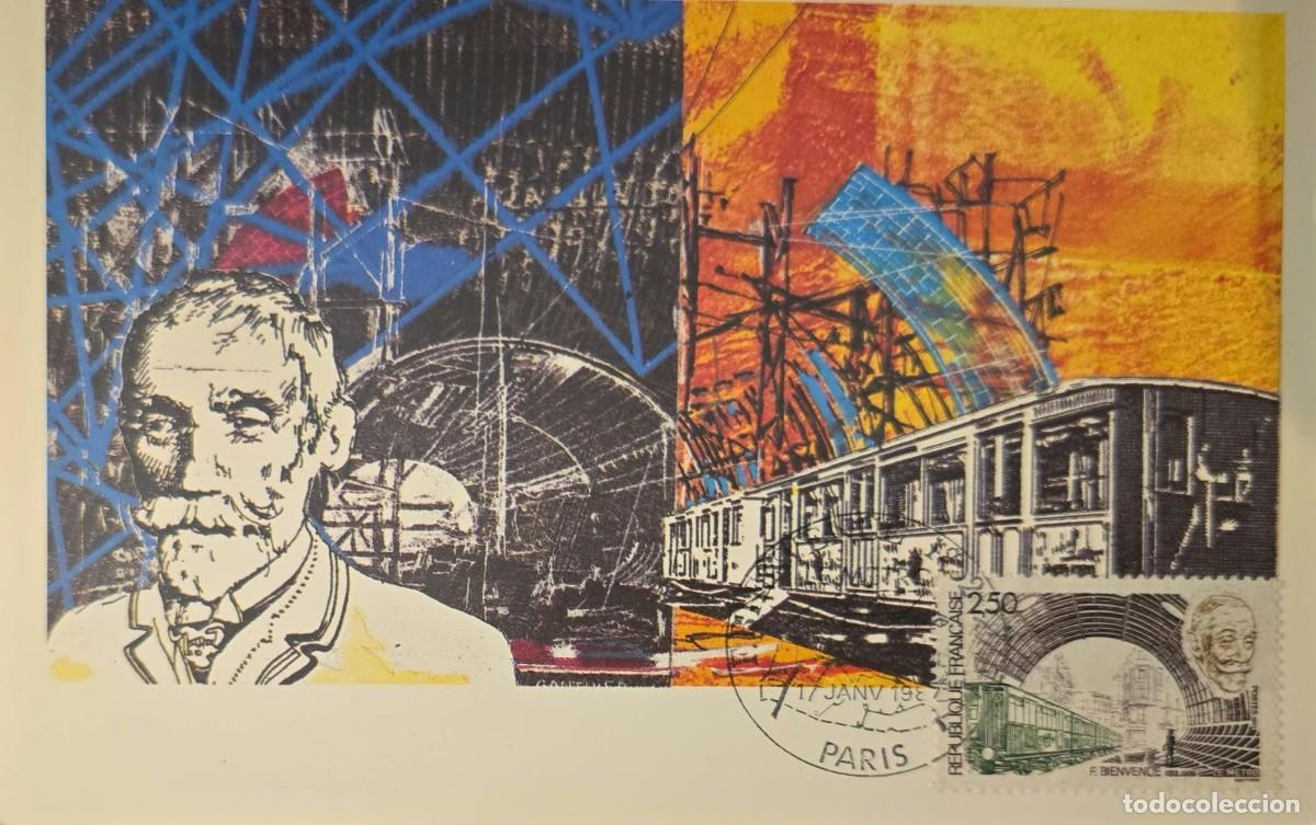 Sellos: TS.)1987, FRANCE, FIRST DAY OF ISSUE POSTAL MAXIMUM CARD, PRE-PRINTED COMMEMORATIVE CARD FEATURING A