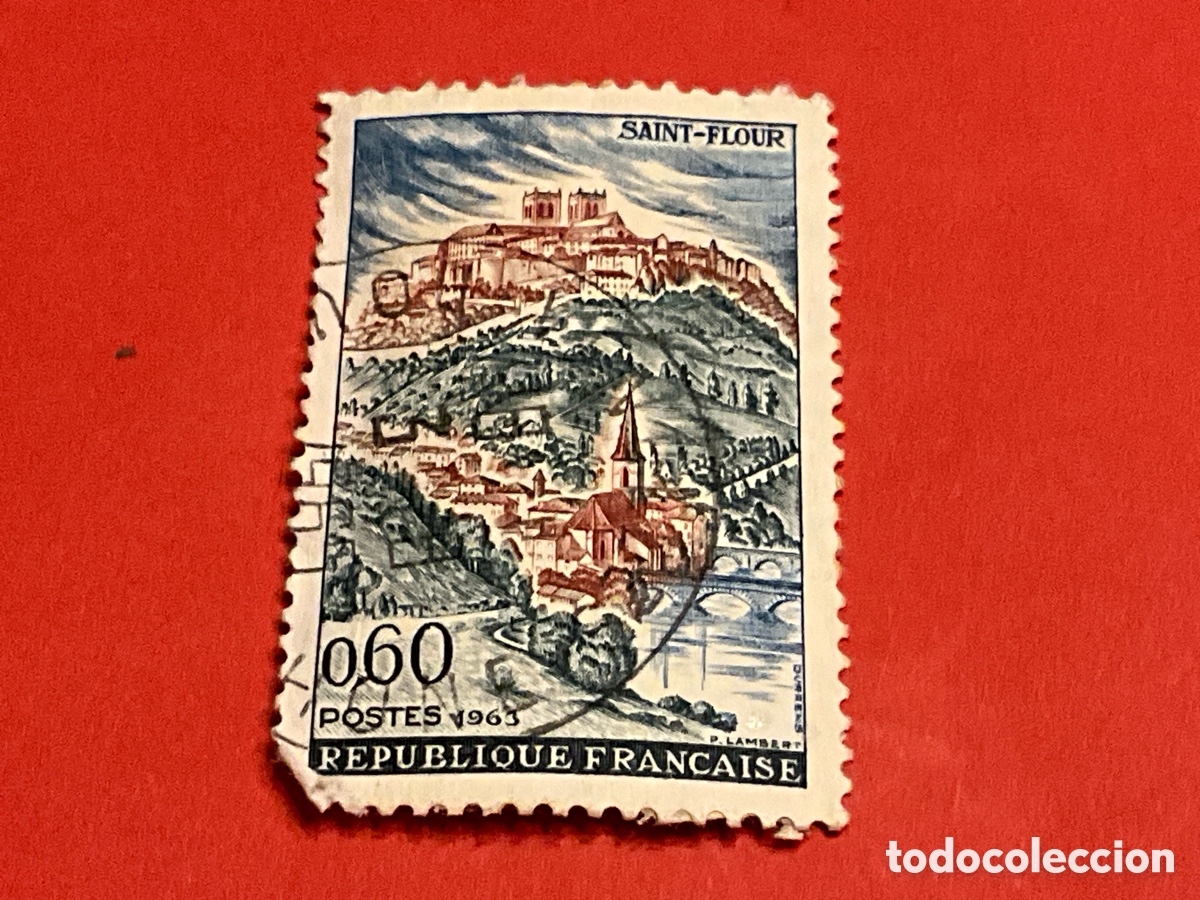 Sellos: FRANCIA 1963 - YVERT 1383 - SAINT-FLOUR (CANTAL) USADO/MATASELLADO