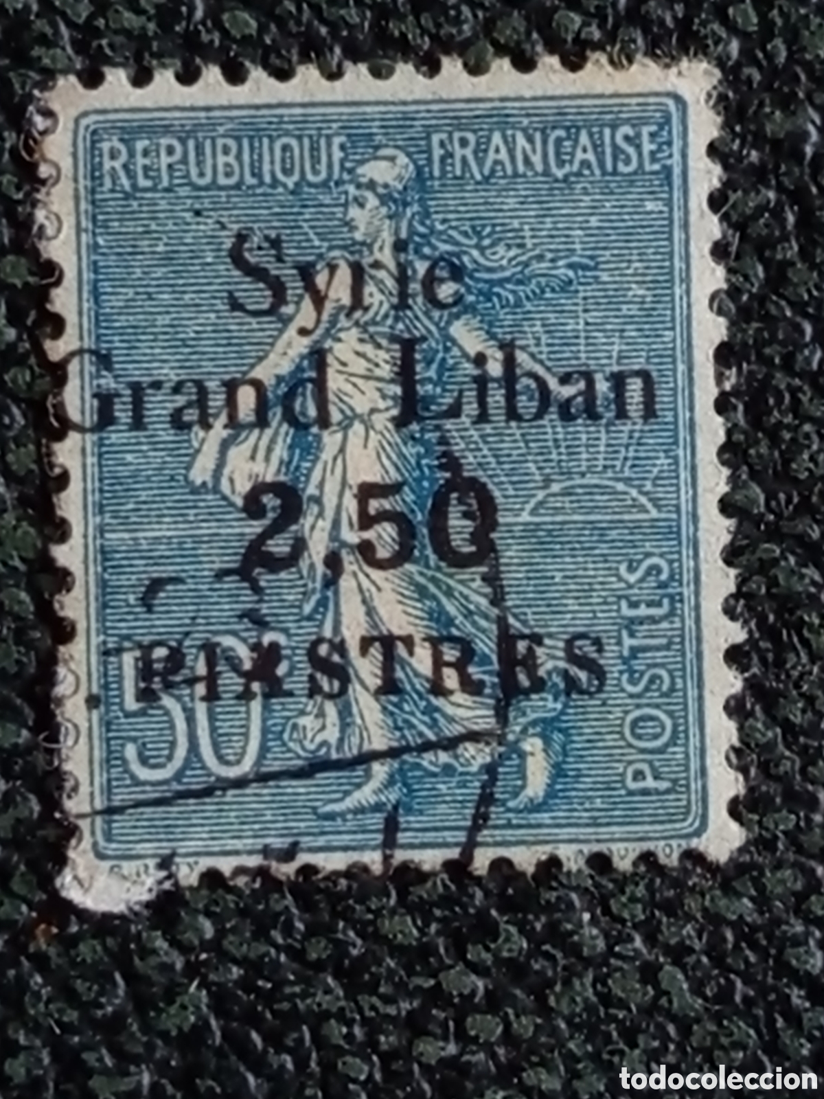 Sellos: Francia - 1924-1926 Scott #C17 Sobreimpresi&oacute;n Gran L&iacute;bano 2.50 Usado