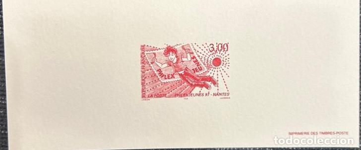 Sellos: TS.)1977, FRANCE, OFFICIAL PHILATELIC DOCUMENT, THE PRE-PRINTED DESIGN FEATURES THE WORK OF FLERU LA