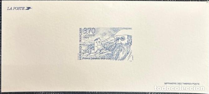 Sellos: TS.)1995, FRANCE, DELUXE SOUVENIR SHEET, PRE-PRINTED WITH THE STAMP &rdquo;FRANCIS JAMMES, 1868&ndash;1938, POET