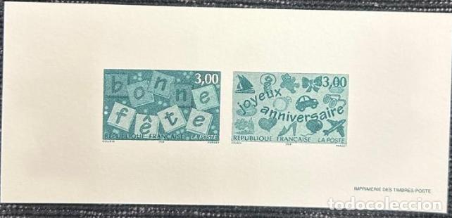 Sellos: TS.)1997, FRANCE, DELUXE SOUVENIR SHEET, COLLECTIBLE PRE-PRINTED ITEM OFFICIALLY REPRODUCING A PAIR