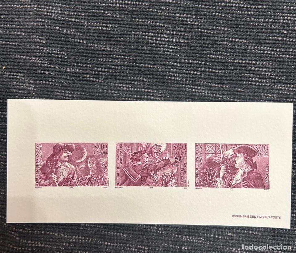 Sellos: O) 1997 FRANCE, ADVENTURE HEROES, CYRANO DE BERGERAC, CAPTAIN FRACASSE, LE BOSSU, SCT B680-B682, MNH