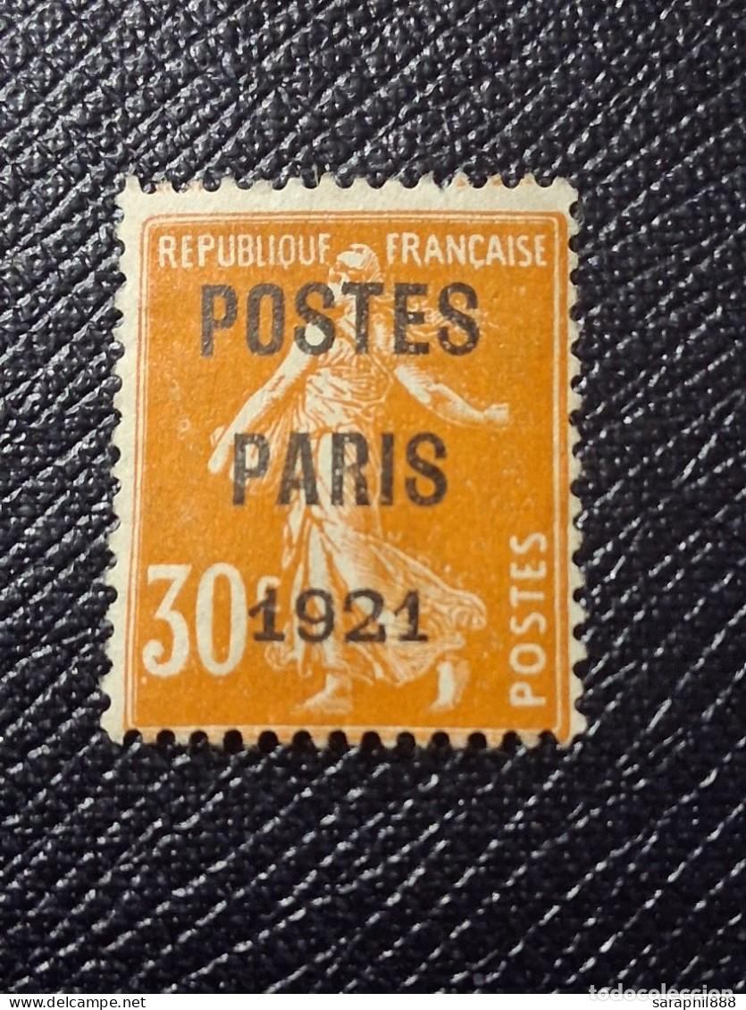 Stamps: FRANCE PREOBLITERE 29 &rdquo; POSTES PARIS 1921 &rdquo; NEUF x TB