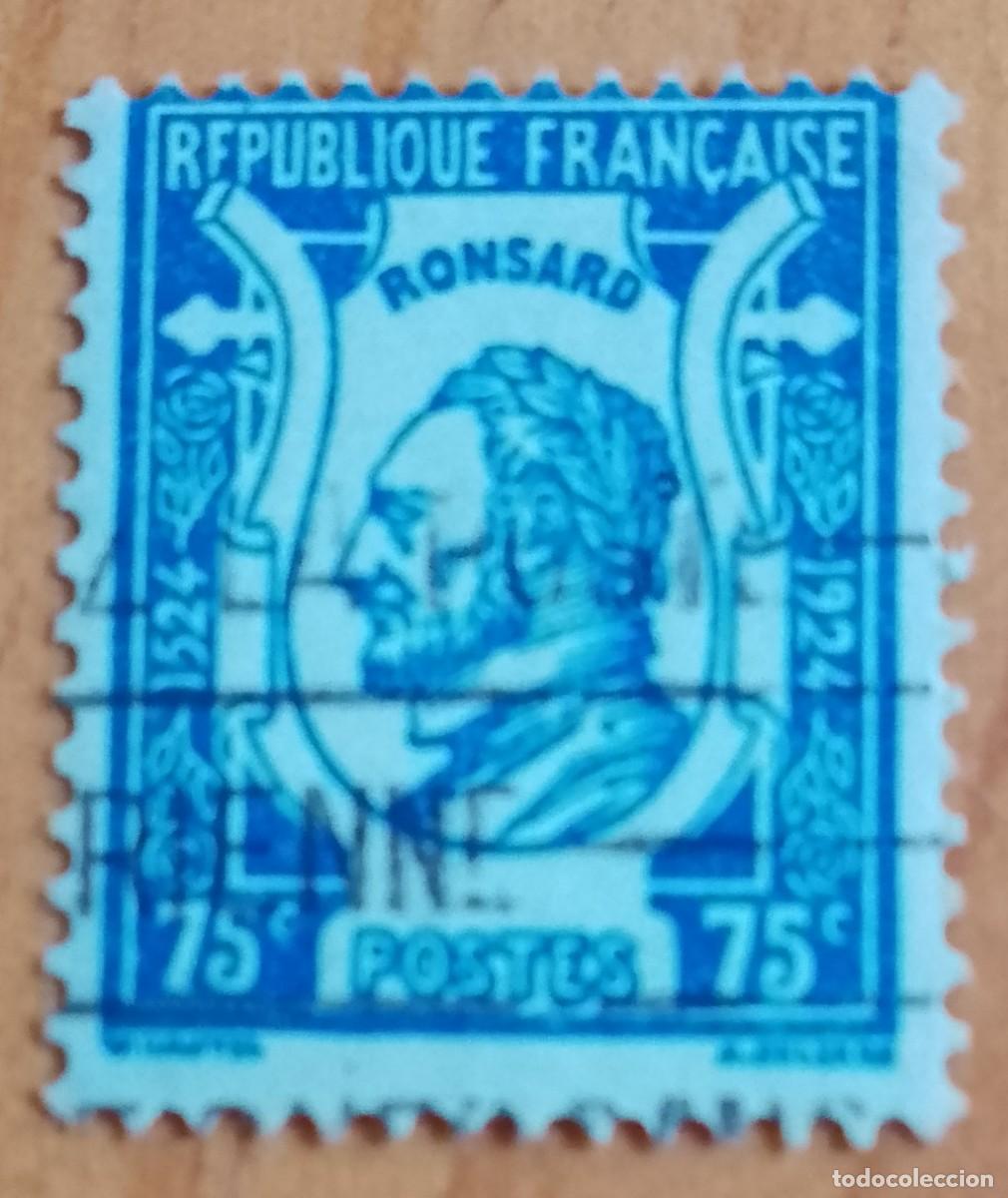 Sellos: FRANCIA - V/F 75 C - A&Ntilde;O 1924 - RONSARD, POETA - VER DESCRIPCI&Oacute;N