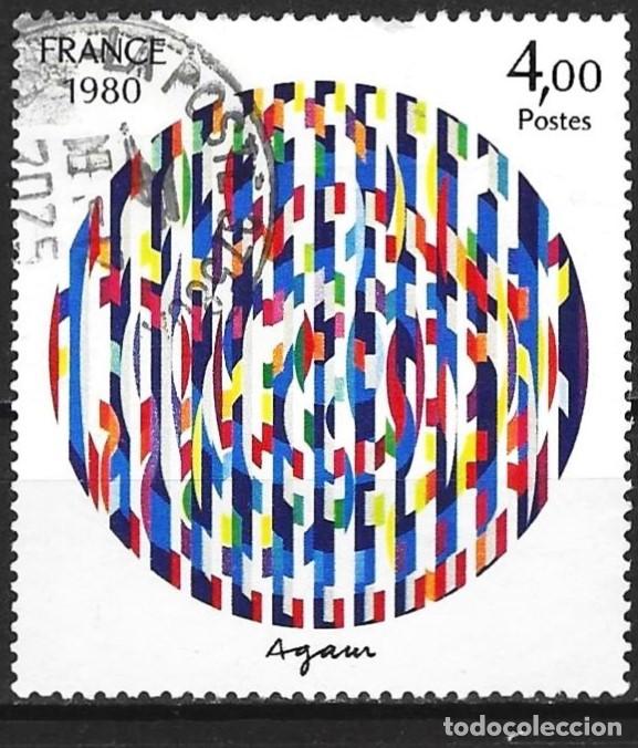 Sellos: Francia 1980 - Mi 2222 - YT 2113 - Cuadro de Yaacov Agam