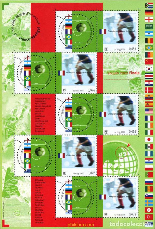 Sellos: 162902 MNH FRANCIA 2002 CAMPEONES DEL MUNDO DE FUTBOL
