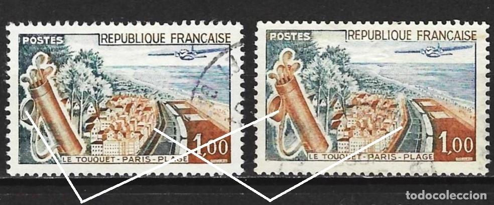 Sellos: Francia 1962 - Mi 1408 - YT 1355 - Le Touquet Paris-Plage ( Errores de color: ver el escaneo )