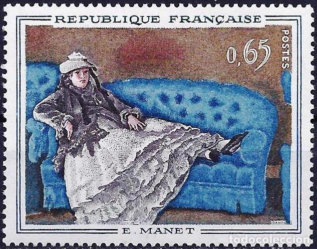 Sellos: Francia 1962 - Mi 1416 - YT 1364 - Cuadro de Edouard Manet - MH*