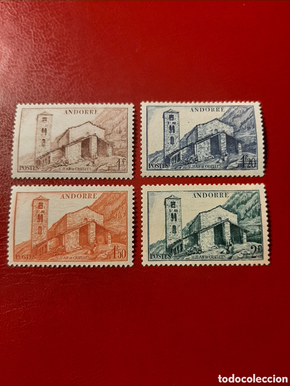 Sellos: Andorra, Correo Franc&eacute;s. Paisajes y Monumentos. A&ntilde;o 1944/1946.