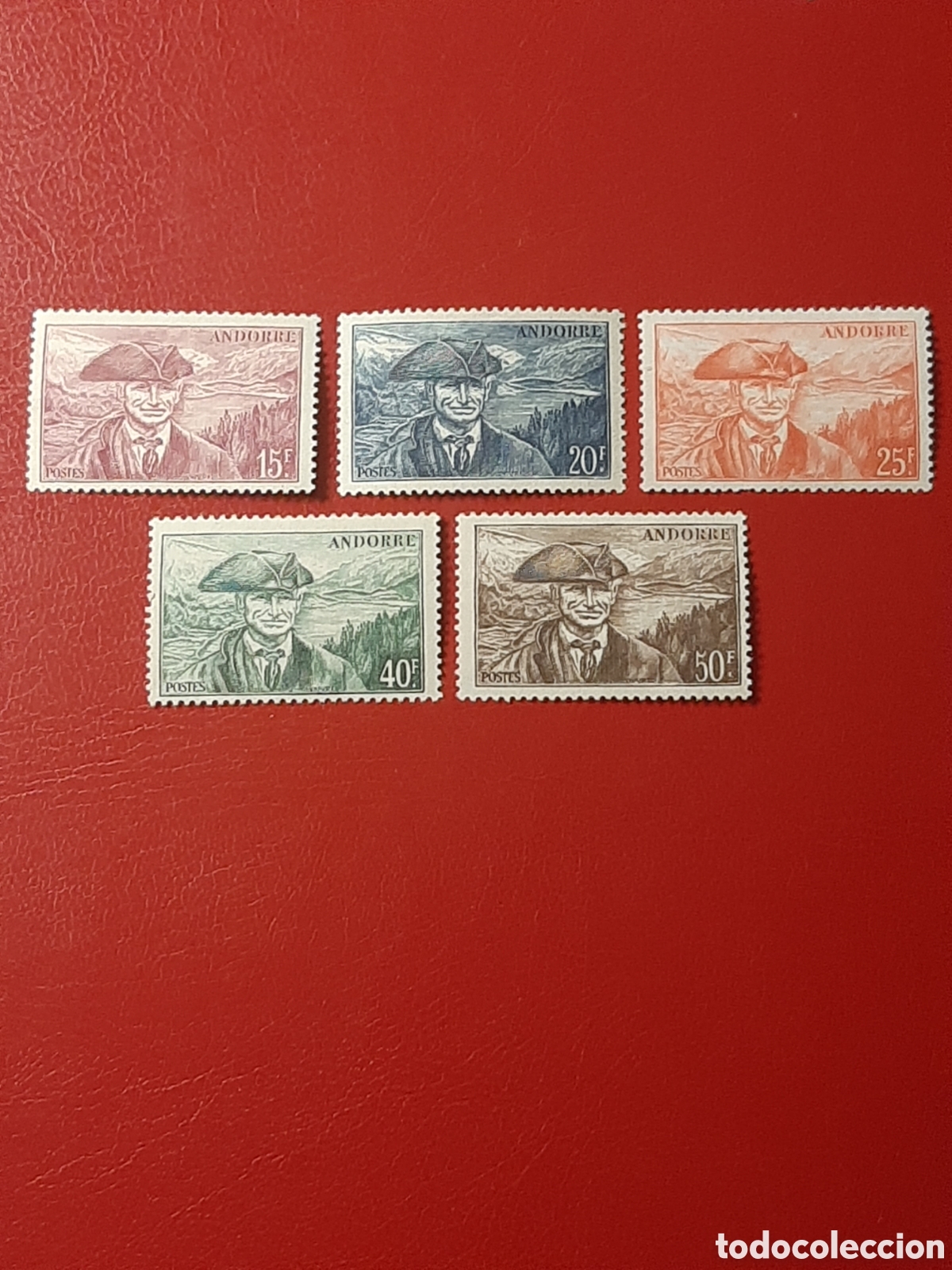 Sellos: Andorra, Correo Franc&eacute;s. Paisajes y Monumentos. A&ntilde;o 1948/1951.