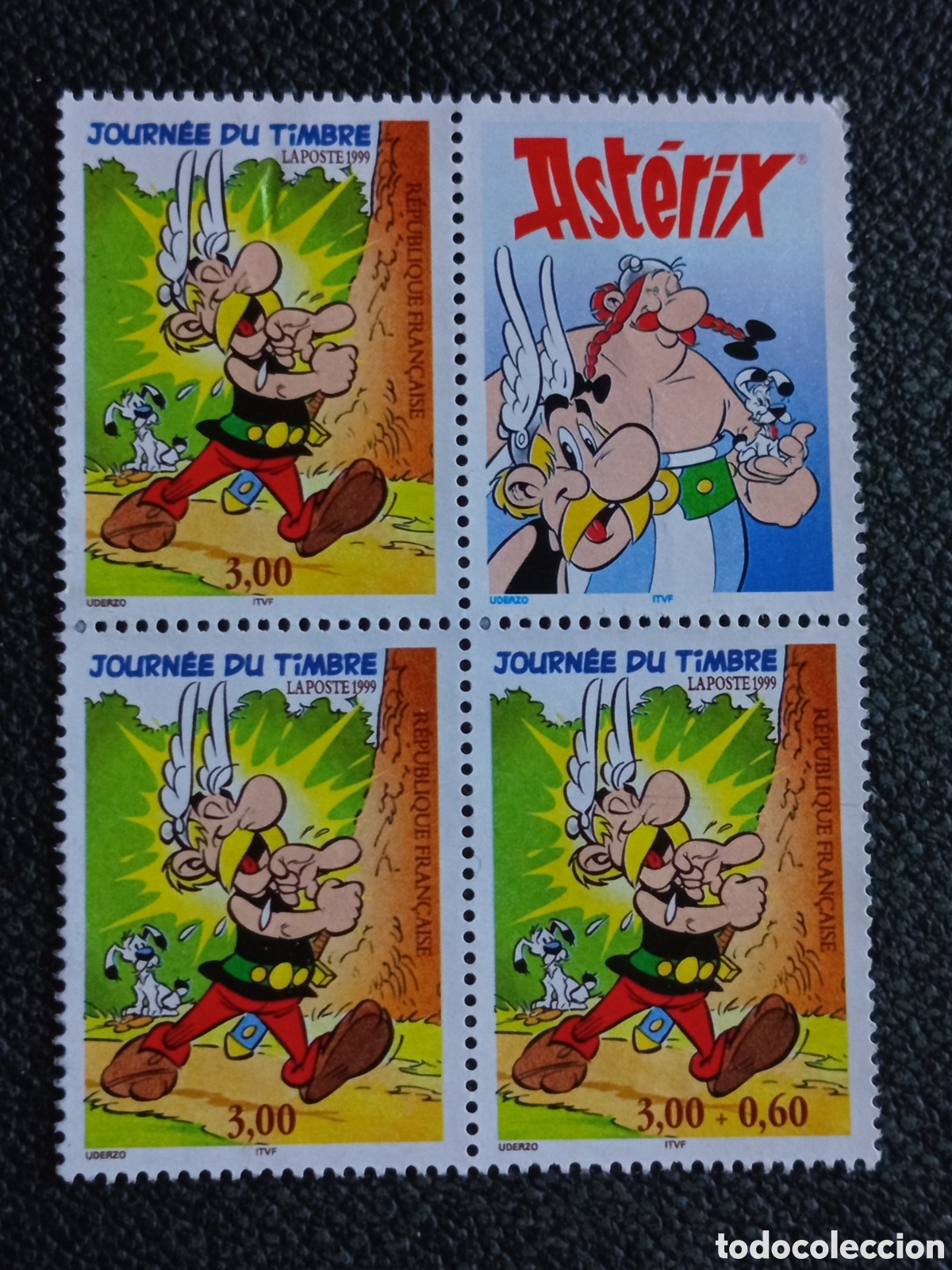 Sellos: Francia 1999 Bloque 4 Sellos Ast&eacute;rix Journ&eacute;e du Timbre Yvert 3226a MH