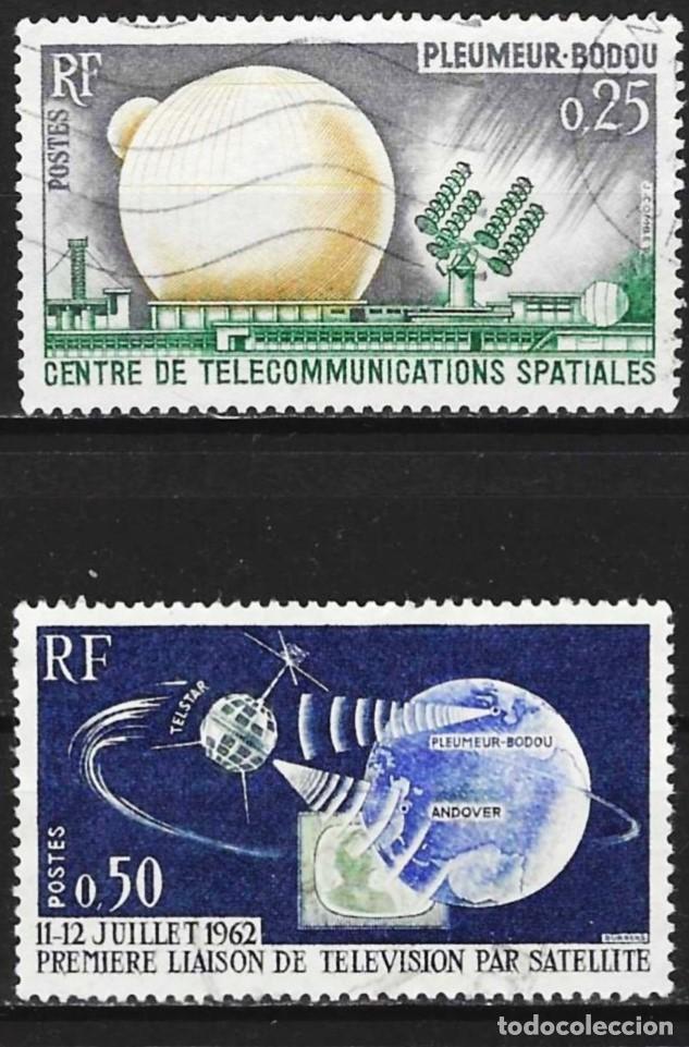 Sellos: Francia 1962 - Mi 1413 & 1414 - YT 1360 & 1361 - Telecomunicaciones espaciales