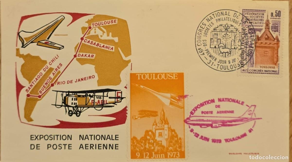 Sellos: TS.)1973, FRANCE, TOULOUSE, FIRST DAY COVER, COMMEMORATIVE PRE-PRINTED ENVELOPE, &rdquo;TOULOUSE&rdquo; STAMP, C