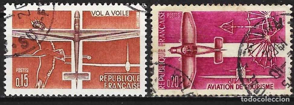 Sellos: Francia 1962 - Mi 1394 & 1395 - YT 1340 & 1341 - Aviones