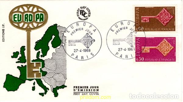 Sellos: 797929 MNH FRANCIA 1968 EUROPA CEPT 1968 - LLAVE DORADA