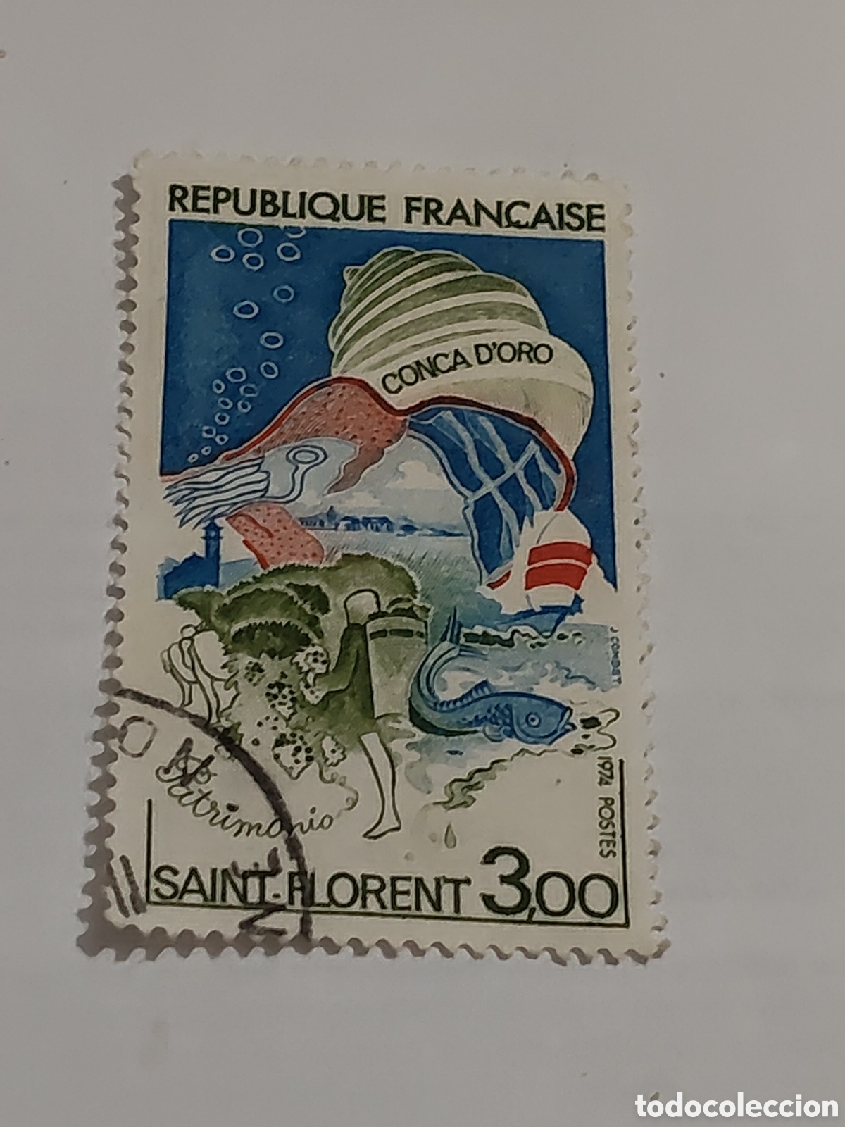 Sellos: Sello de Francia dedicado al turismo en la isla de C&oacute;rcega 1974