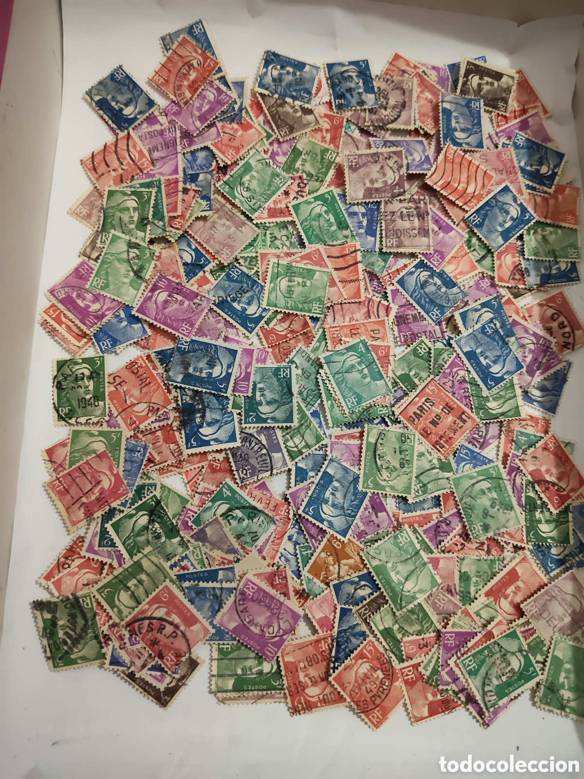 Sellos: Lote de m&aacute;s de 300 sellos de Francia Marianne de Gandon 1948