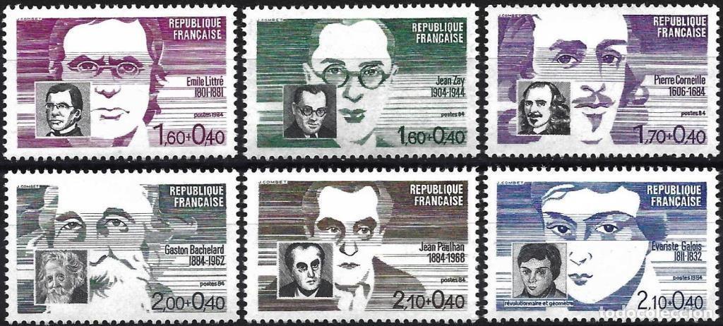 Sellos: Francia 1984 - Mi 2424... - YT 2328 a 2333 - Celebridades francesas - MNH** ( Serie completa )